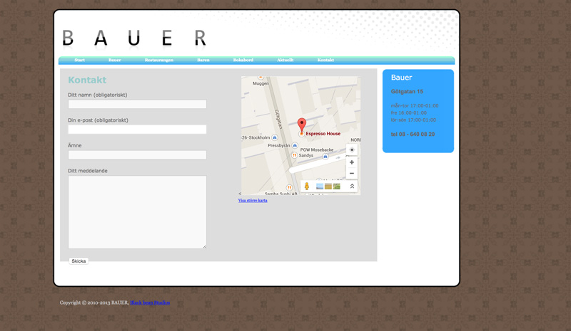Bauer Contact Page