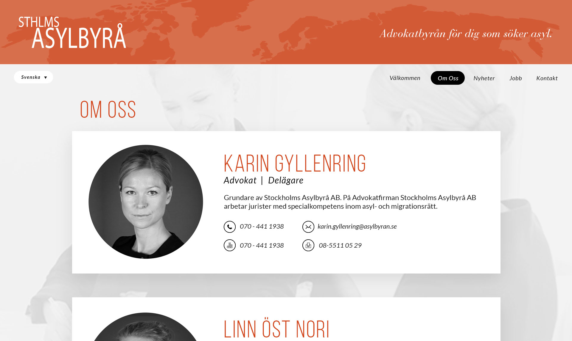 Stockholms Aylbyrå About Us Page Design
